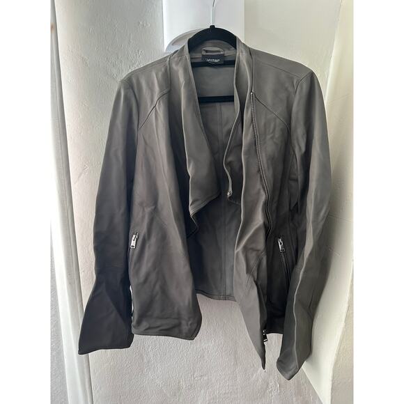 Lamarque Jackets & Blazers - Lamarque Leather Asymmetrical Zip Biker Moto Jacket M